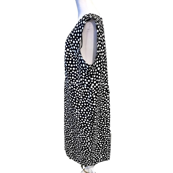 Maya Brooke Sleeveless Sheath Dress in Black and White Polka Dot Size 18W - Picture 3 of 11